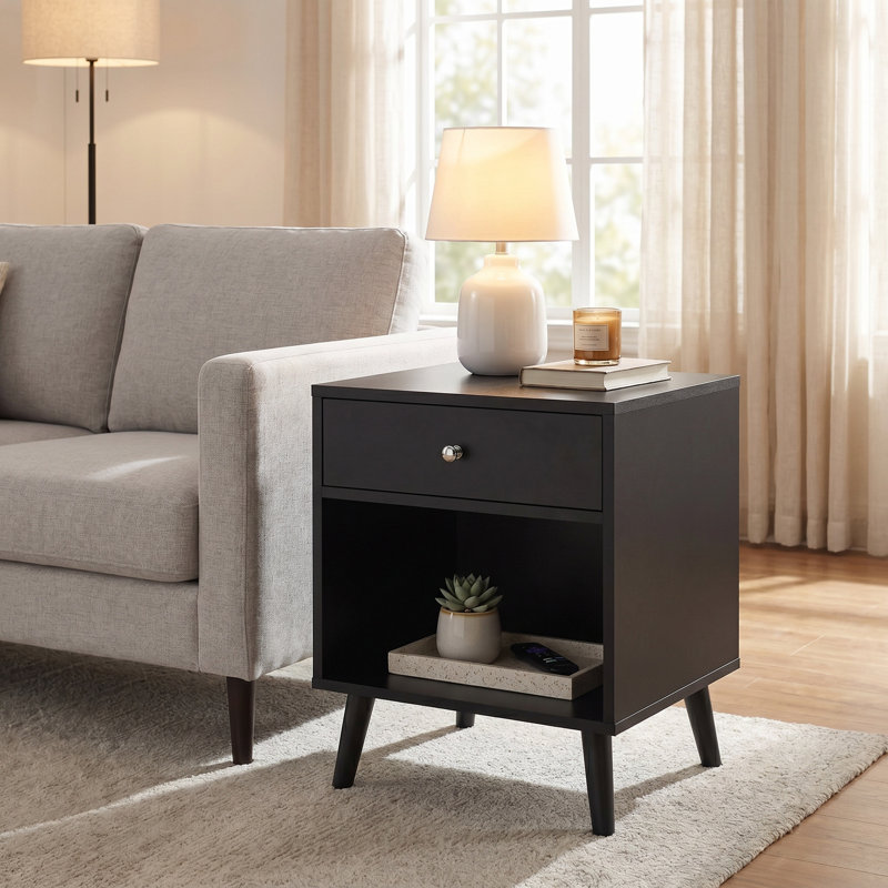 Table de chevet moderne pour petits espaces Hanson, Black
