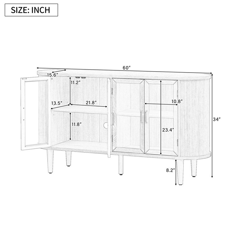 Buffet 60,02 po, Noir