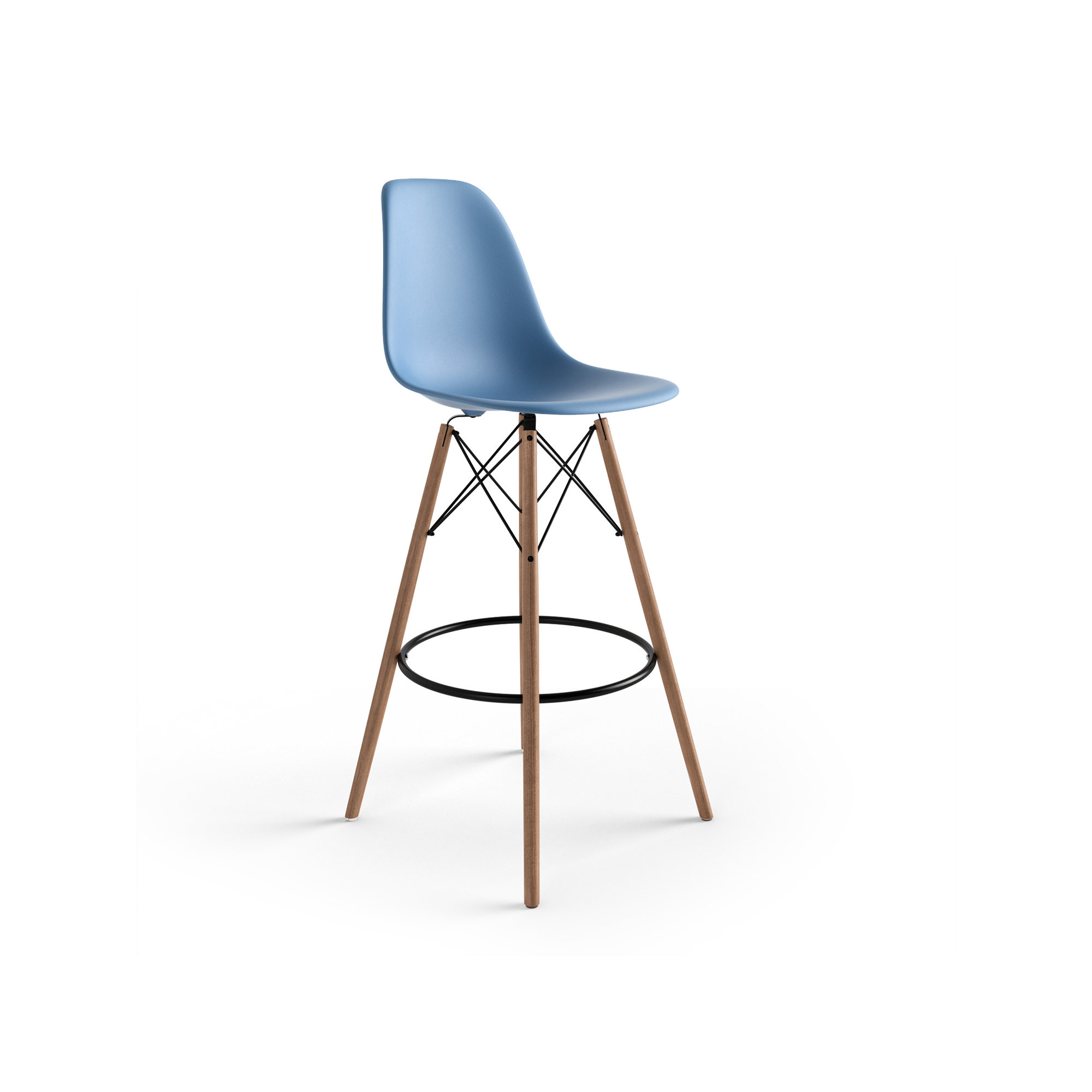 Jordan Bar & Counter Stool, Blue/Natural, Bar Stool (29.5" Seat Height)
