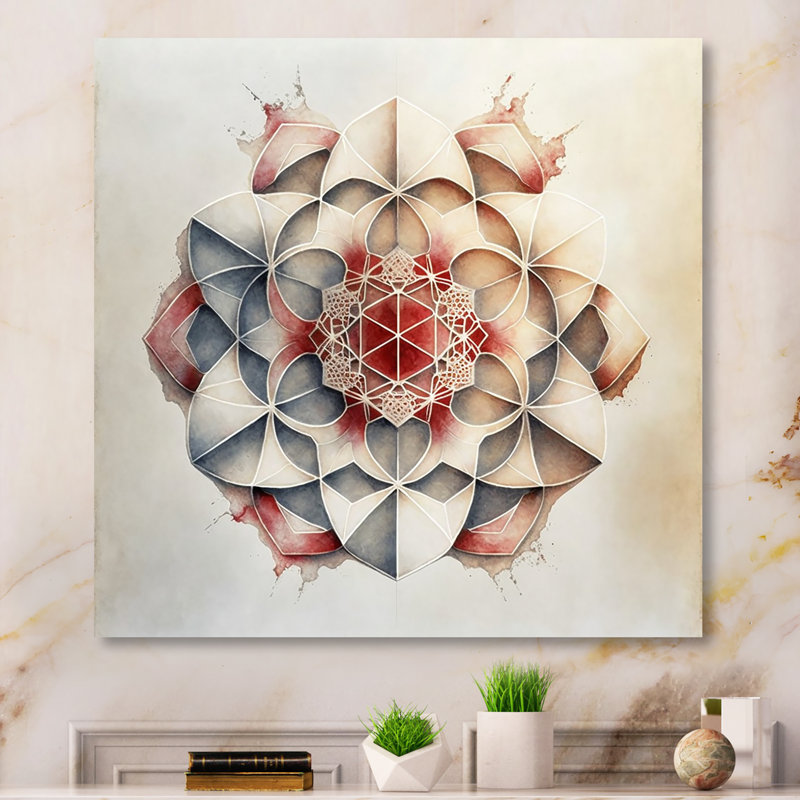 Décoration murale géométrique moderne en métal sacré à motif géométrique III, H 16 po x l 16 po x P 1 po