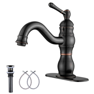 Single-Hole Single-handle Bathroom Faucet with Drain Assembly