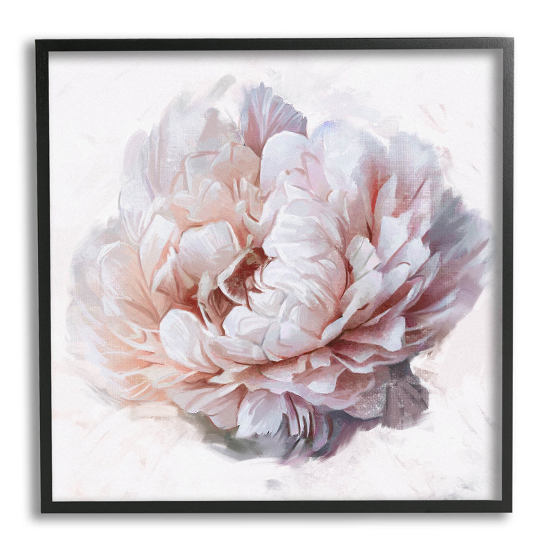 Détail de pétales de pivoines, art de la giclée encadrée par Ziwei Li, Giclée encadrée noir minuit