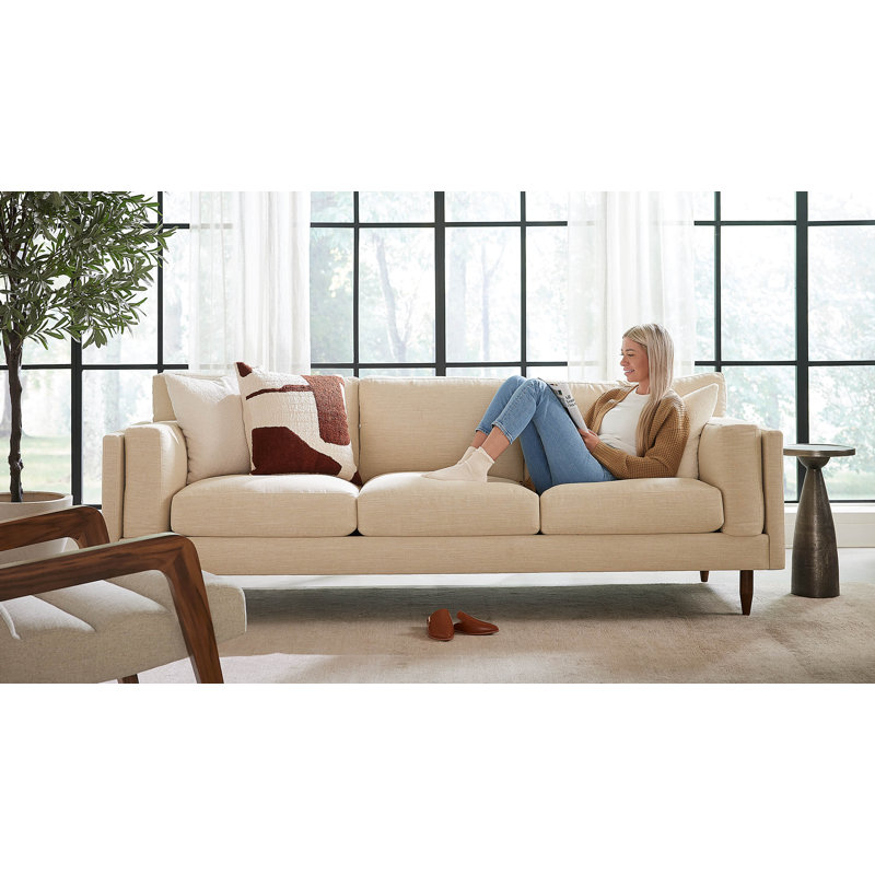 Skinny Fat Sofa (95"), Performance Weave - Zinc