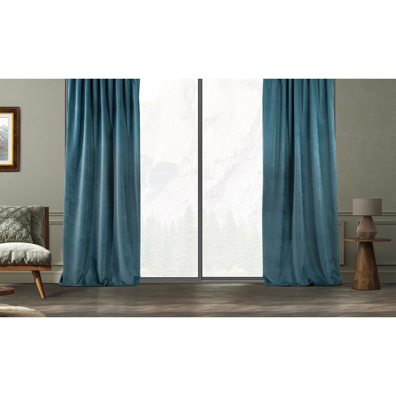 Blackout Single Curtain Panel, 130cm Width x 225cm Drop, Celestialblue