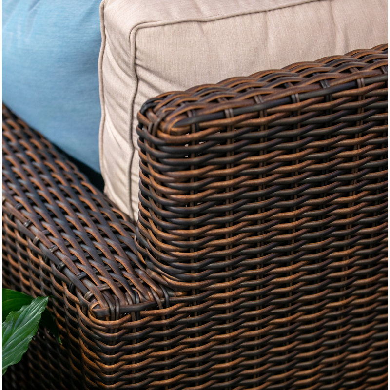 Parris Patio Chair with Sunbrella® Cushion, Canvas Flax Sunbrella® Canvas, Brown
