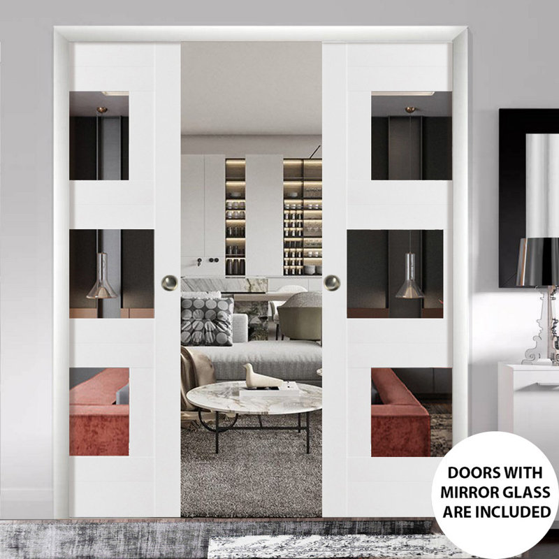 Portes coulissantes en bois Quadro, 17 po x 79,5 po
