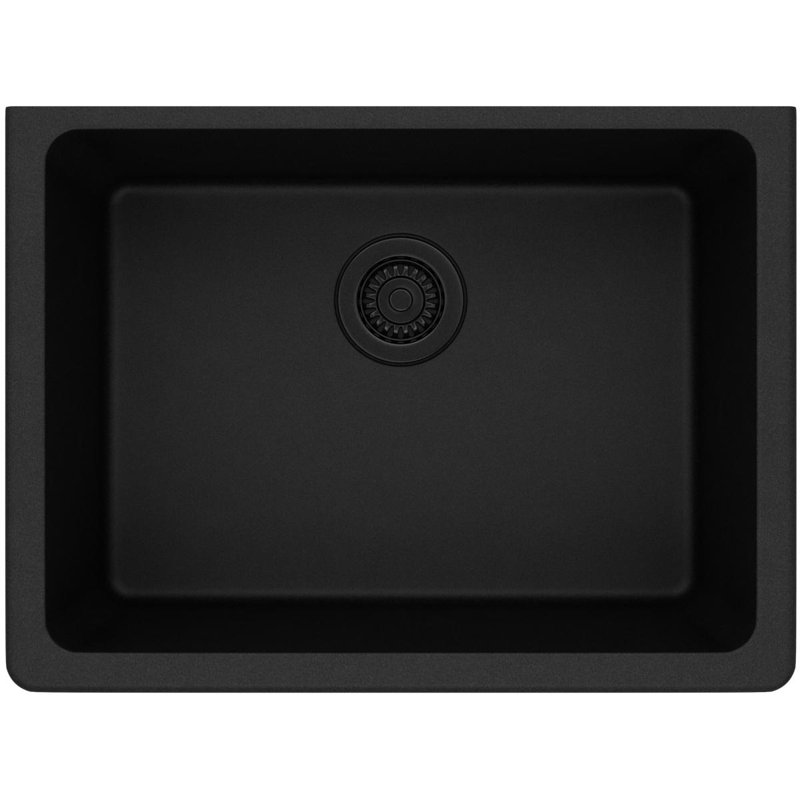 Quartz Classic 24-5/8" x 18-1/2" x 9-1/2" Undermount Kitchen Sink, Black