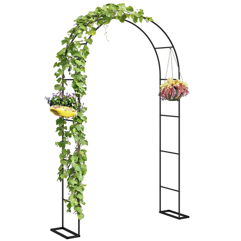 Treillis d'arche de jardin en métal 8 pi, treillis pour support d'escalade