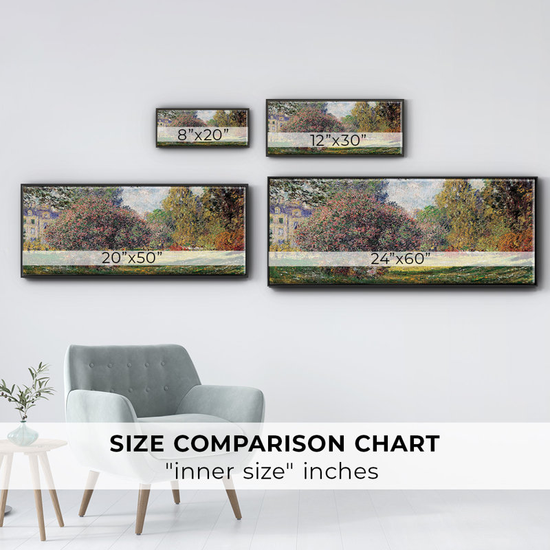 " The Park By Monet ", 24" H x 60" W x 1.5" D, Black