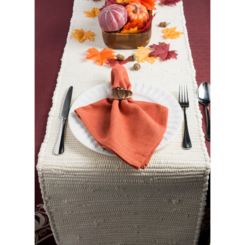 Aelia Striped 100% Cotton Table Runner, Natural