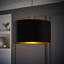 Aidar Linen Blend Drum Lamp Shade ( Slip-On ) in Black-210160966