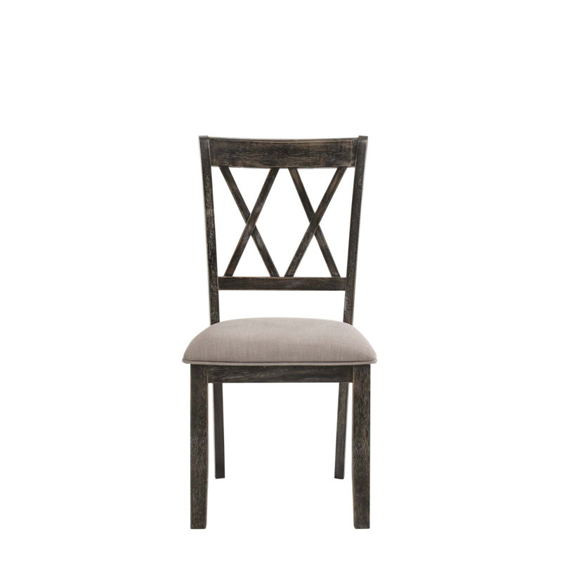 Ensemble de 2 chaises d'appoint en tissu et gris vieilli