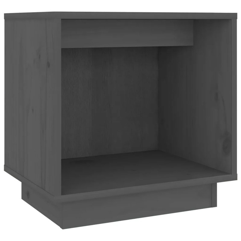 Gela 40cm W Solid Wood Bedside Table, Grey