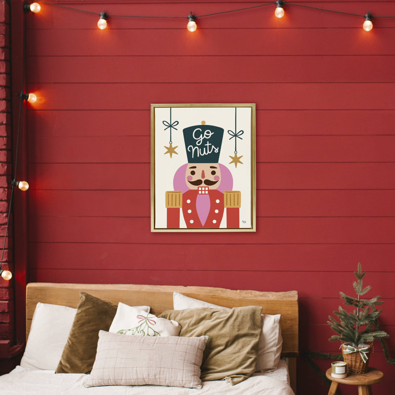 Cadre flottant avec casse-noisette Go Nuts, design par Jessica Beck, H 31 po x l 25 po, Cadre flottant métallique doré