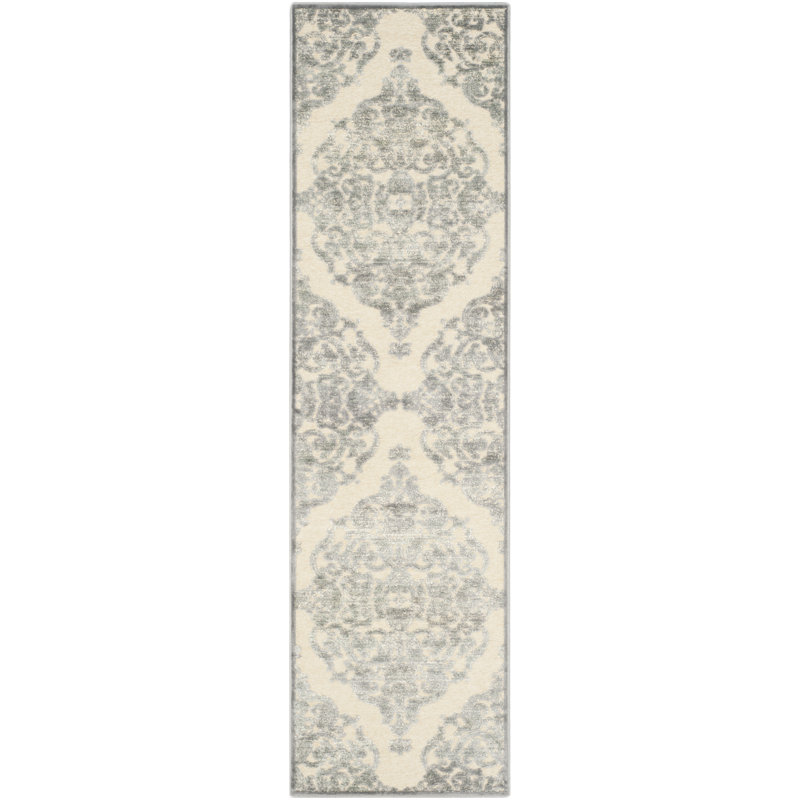 Eloise Damask Area Rug, Runner 66 x 244 cm