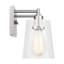 Applique murale de salle de bain 2 lumières Crofton au fini nickel brossé avec abat-jour en verre transparent craquelé-112738085-112738086-112738092