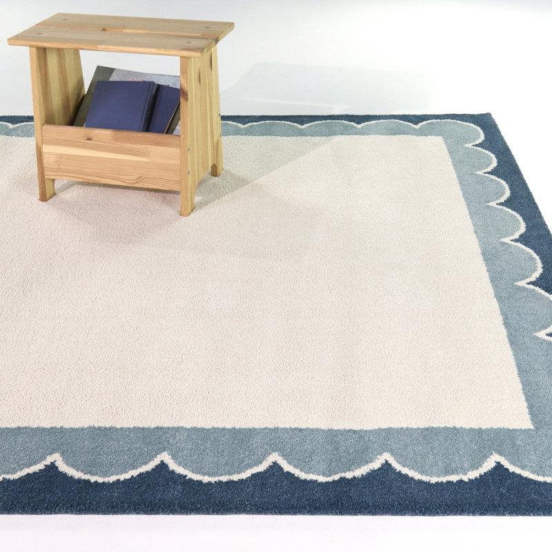 Caldeira Light Blue Kids Scalloped Area Rug, 7'10" x 10'