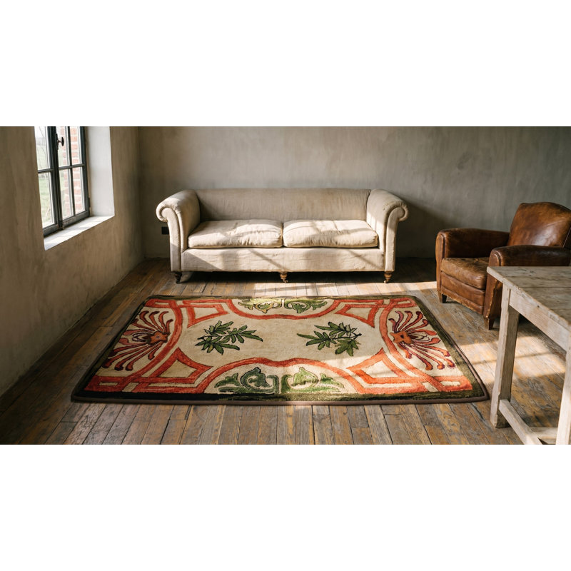 Tapis antique à motif d'étoile et de feuille à 5 pointes Antique