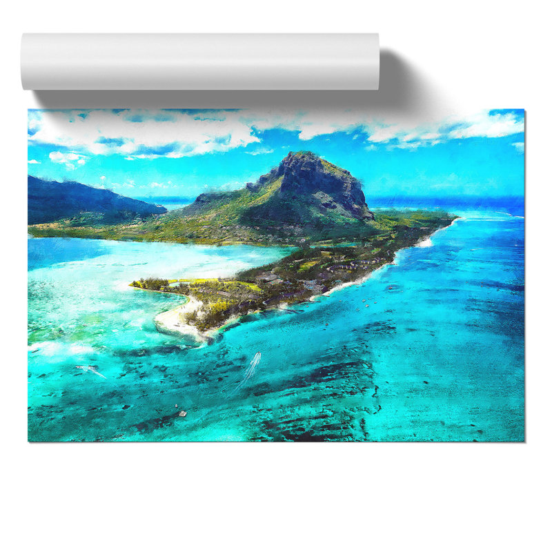 View Of Mauritius - No Frame Print, 21cm H x 30cm W x 0.1cm D