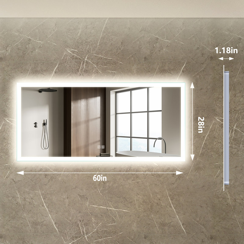 Naliyah Flat Wall Mirror, 60" x 28"