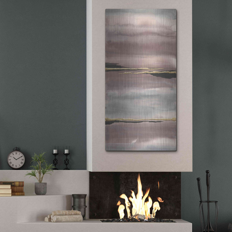 Art mural en métal Wrought Studio ™ «Gilded Morning Fog IV» par Chris Paschke, H 48 po x l 24 po
