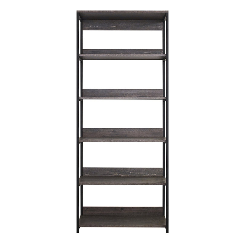 Monica Wood And Metal Walk-In Closet With Five Shelves In Rustic Gray, Gray