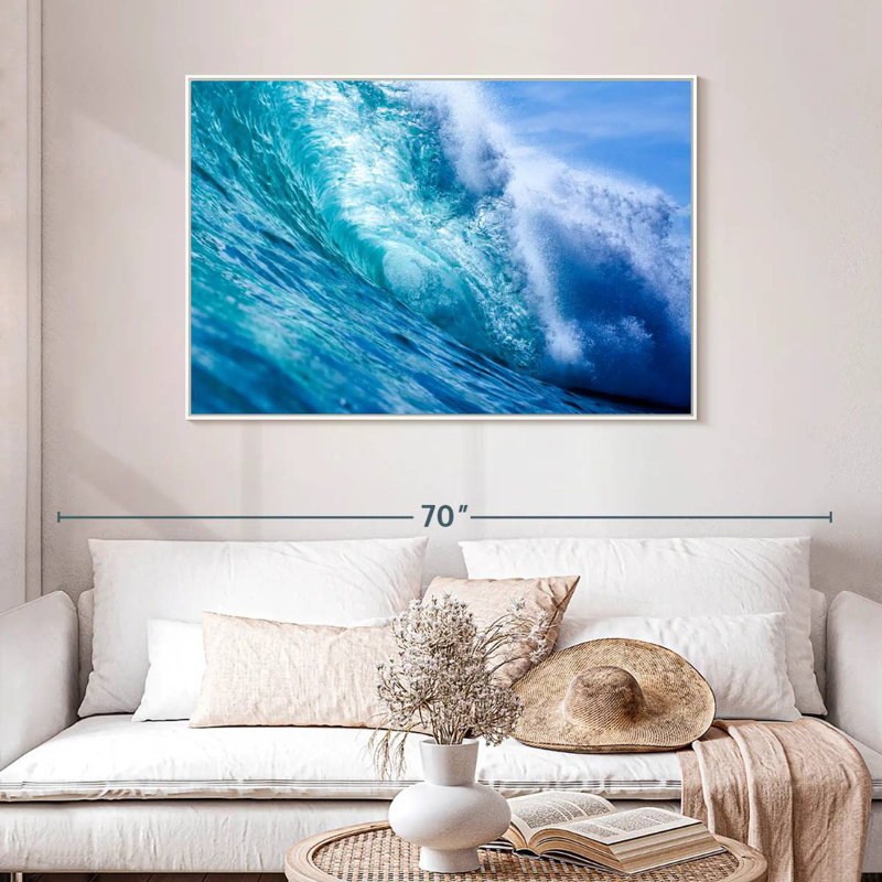 Vague de l'océan au Nicaragua, 13 po x 9 po, Cadre flottant blanc