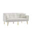 Canapé-lit futon crème en velours blanc avec pieds en métal doré