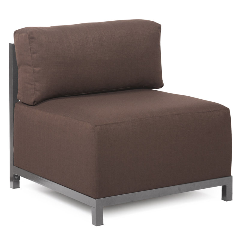 Woodsen Upholstered Slipper Chair, Polyester - Sterling Chocolate, Titanium