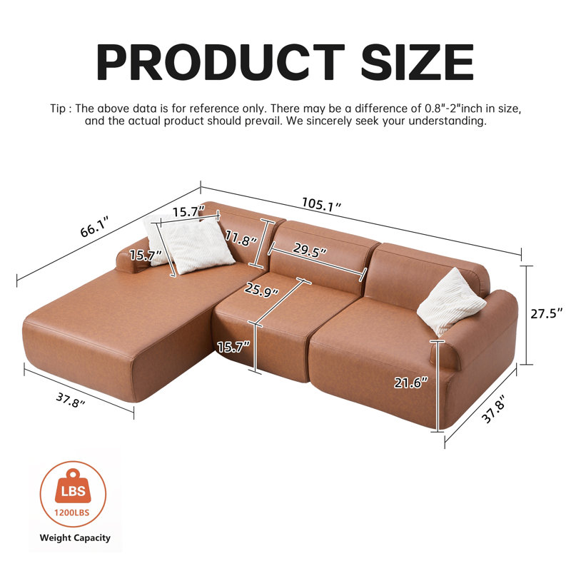 Adjustable Modular Sectionals Sofa, Breathable Pu Leather, Modern Design For Living Room