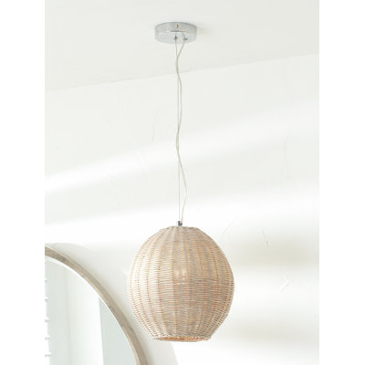 Raffles 1 - Light Rattan Cream Single Pendant