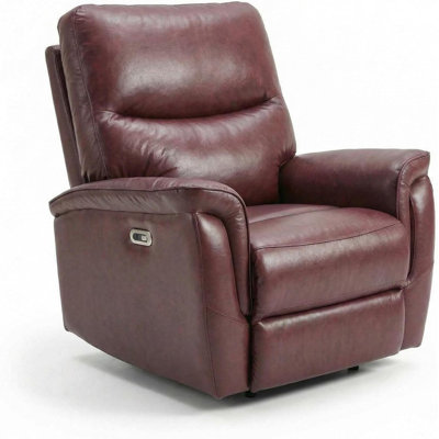 Power Swivel Recliner Chair – PU Leather Electric Reclining Armchair with 270° Swivel, 38.6” Wide Seat, 350 lb Capacity for Living Room, Bedroom