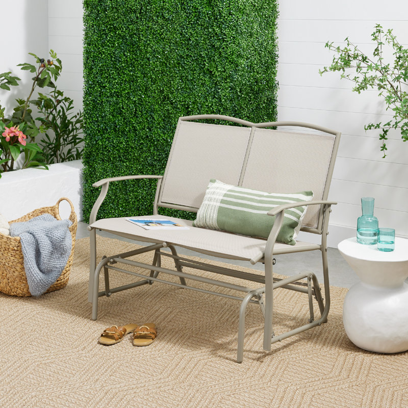 Nethuki Metal Outdoor Glider, Taupe