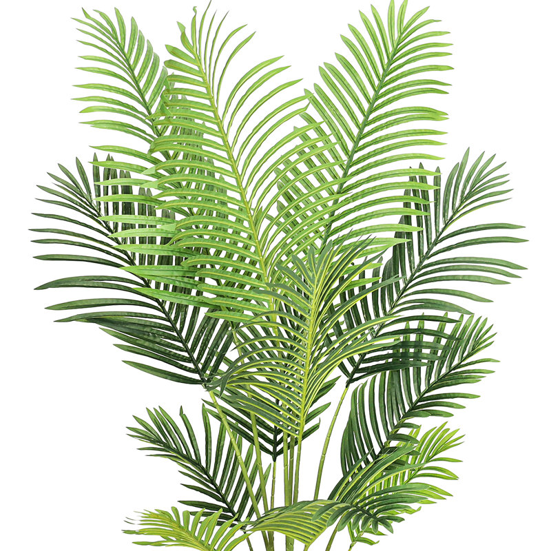 Faux palmier Areca dans un pot noir, 60" H x 35" W x 35" DP