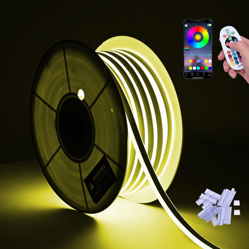Croxton DELight RVB DEL NEON avec cordes et application et télécommande Comtrol Cuttable, 1200"