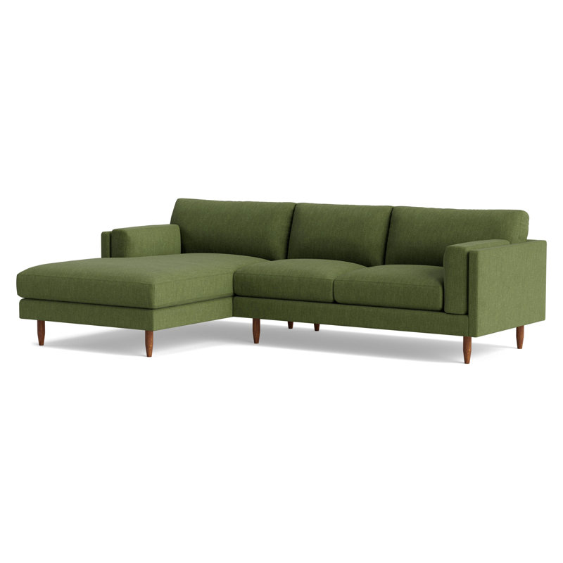 Skinny Fat Chaise Sectional, Performance Weave - Basil, Left Hand Facing