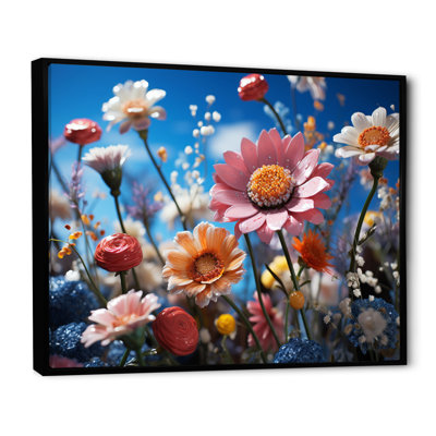 «Atzel Whimsical Wildflowers in Blue Sky», reproduction