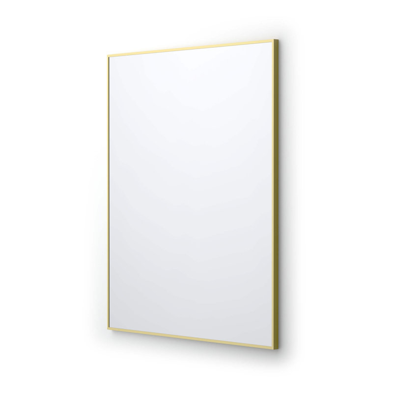 Premium Metal Frame Shatterproof Wall Mount Mirror - FM1, 36" x 30", Brushed Gold