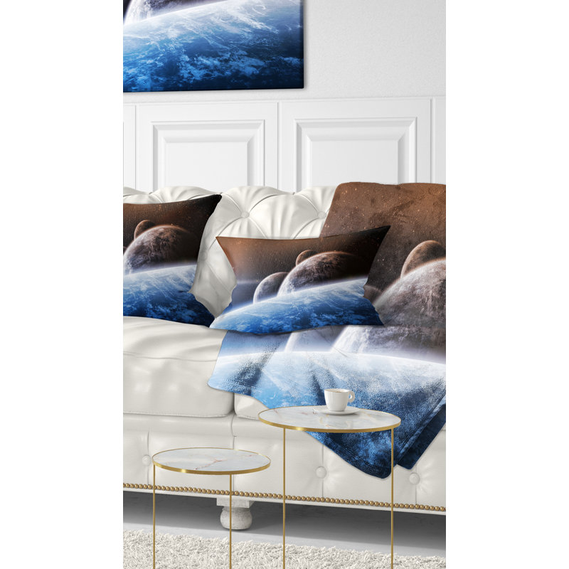 Space Planet Landscape - Landscape Printed Pillow