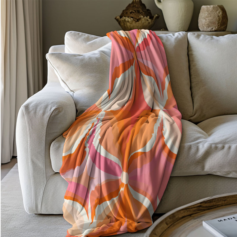 Couverture rose en sherpa de qualité supérieure 1 pièce, L 60 po x L 80 po