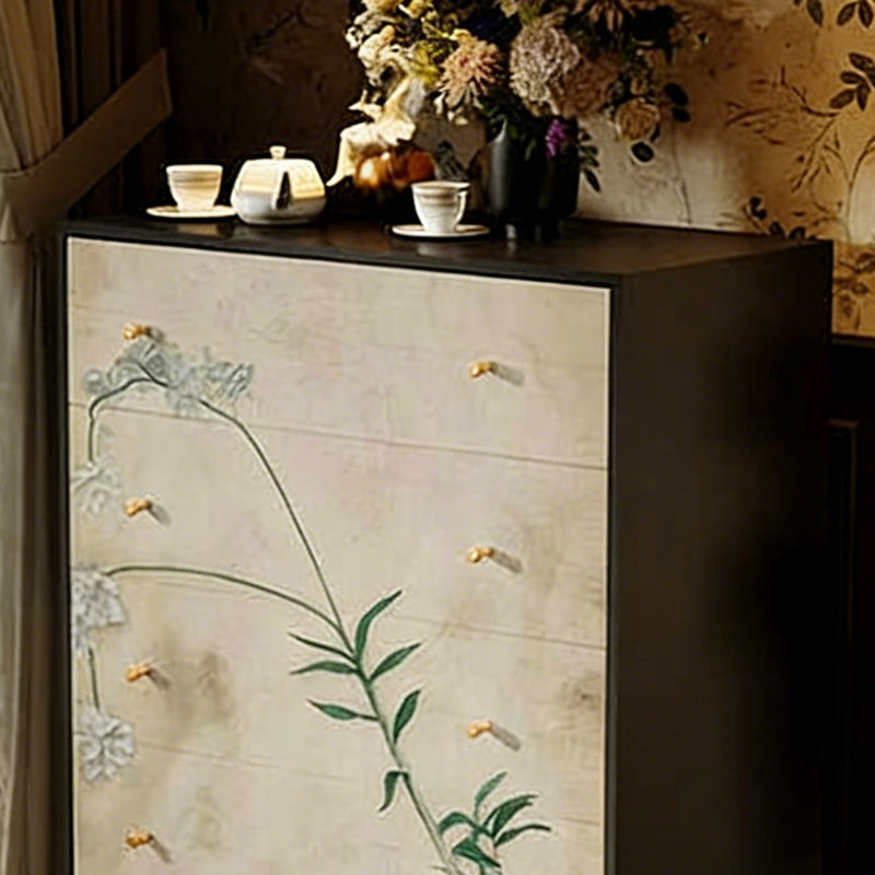 Armoire de rangement 5 tiroirs Vintage, Noir