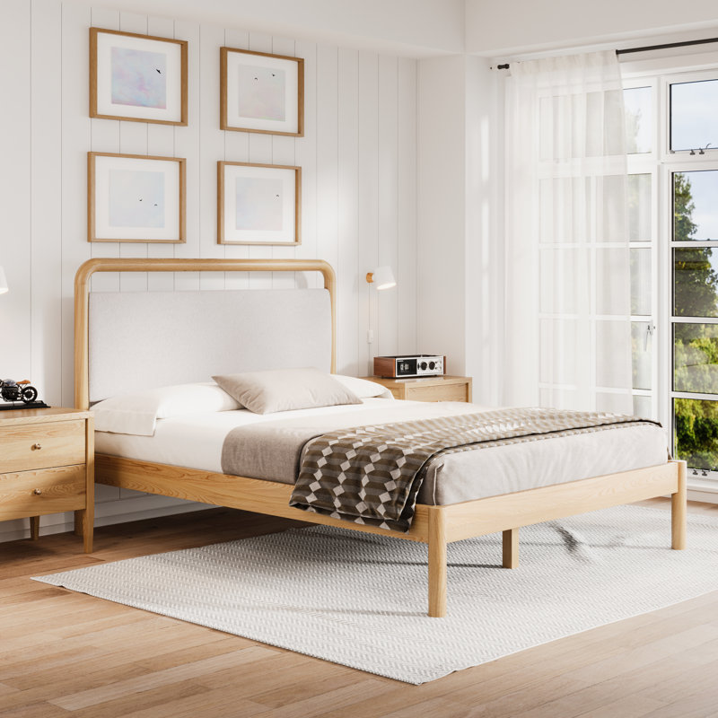 Ardin King Natural Solid Wood Bed, Natural, King