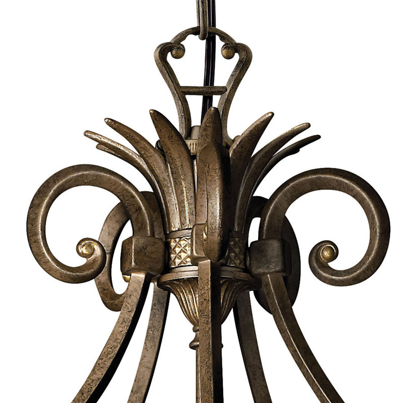 Plantation 5 Light Chandelier, Pearl Bronze