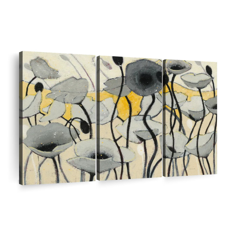 Nature «Snow Day Gray Flower Canvas Print» sur, H 42 po x l 65 po x P 1,25 po
