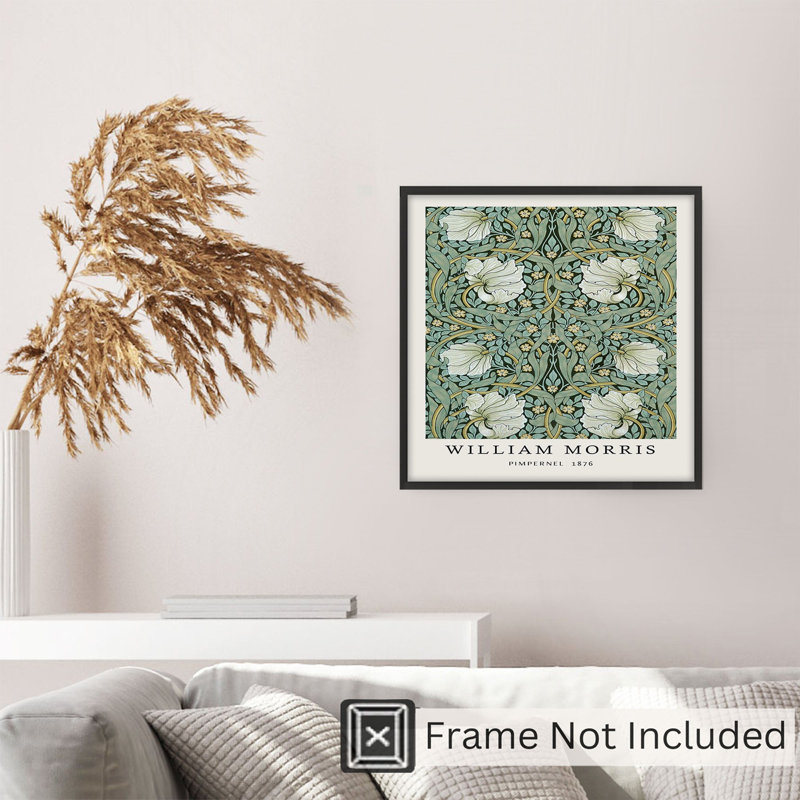 Impression florale classique sans cadre William Morris Pimpernell II, H 16 po x l 16 po