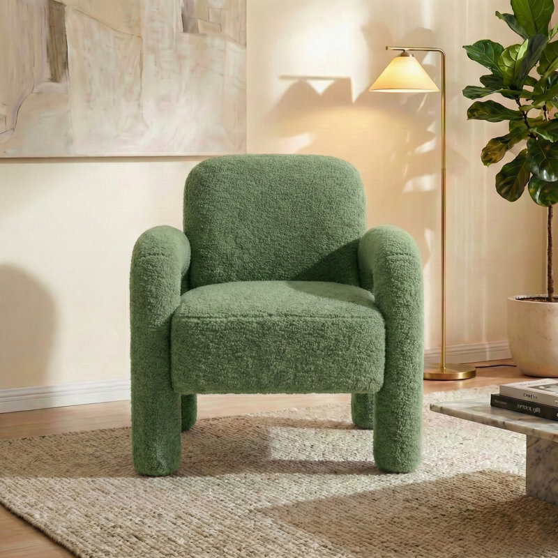 Fauteuil avec coussin moelleux, Vert