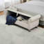 Banc de rangement en velours doux avec boutons en cristal et 1 coussin-247126427