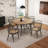 Indoor Dining Round Table With Metal Legs,Light Birch