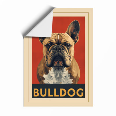Bulldog Portrait Vintage - Framed Print