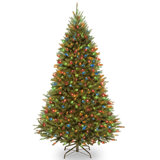 Kingswood 7.5’ Green Fir Artificial Christmas Tree with 450 Colored and White Lights with Stand